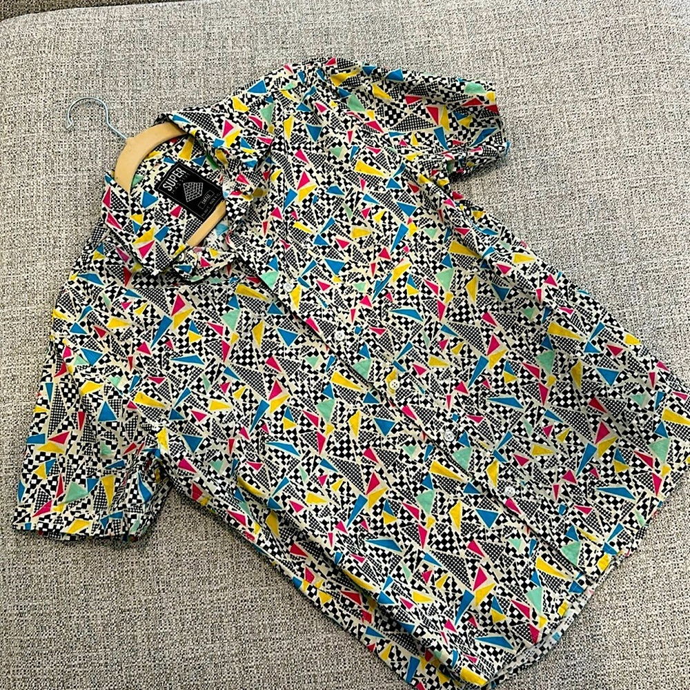 Super Massive Abstract Print Button Up Hawaiian Shirt